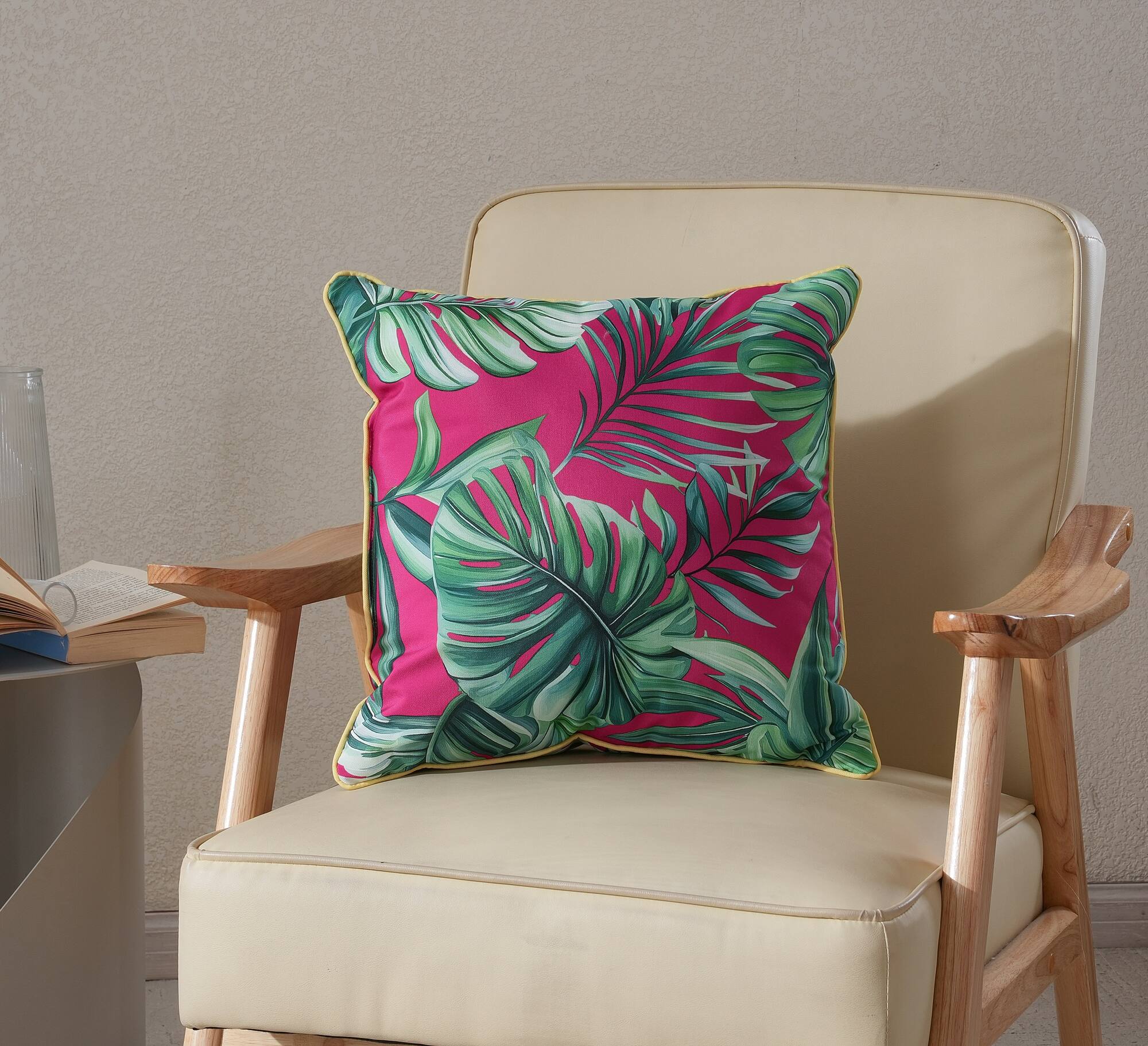 18" Pink Monstera Leaf Pillow by Ashland®